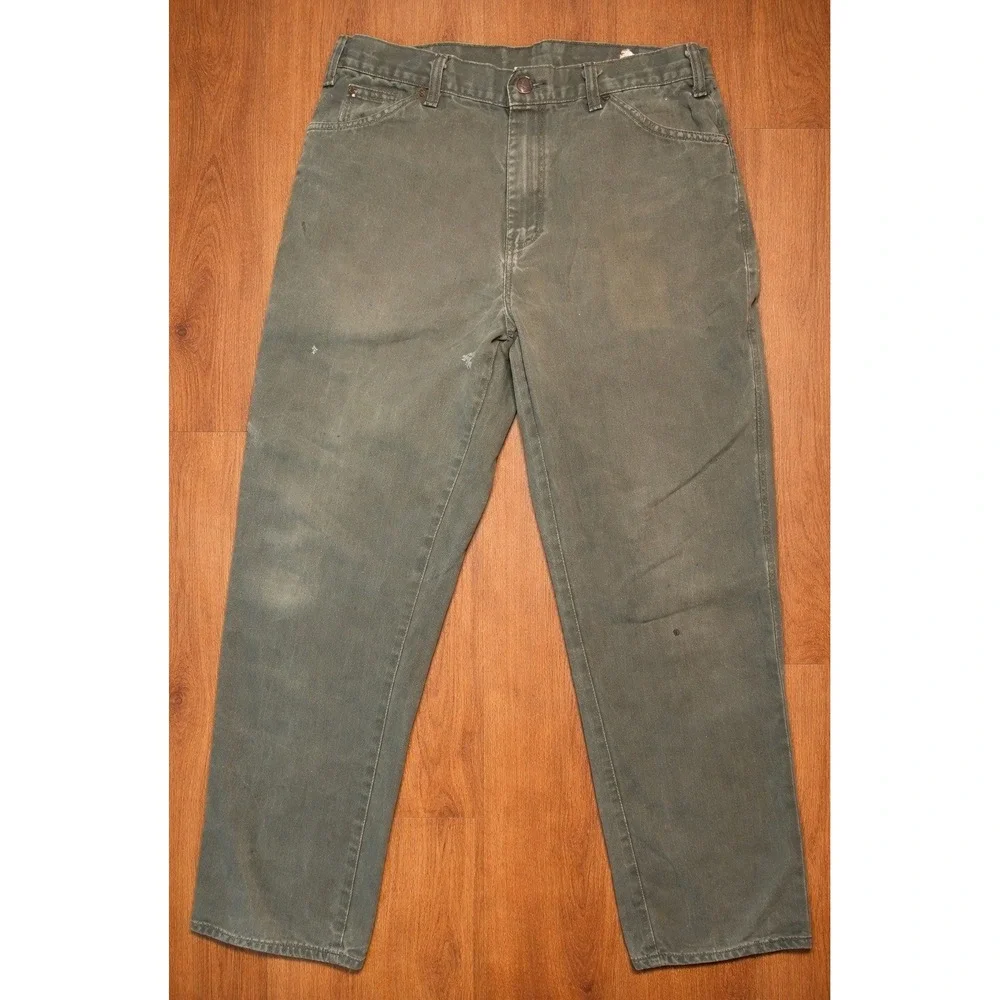 Dickies Men's Carpenter Work Pants 32x30 Relaxed Fit Grey Canvas 100% Cotton